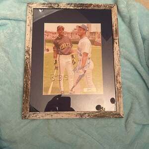 Barry Bonds Ken Griffey Jr Giants Mariners Legends Signed Photo Autograph Print